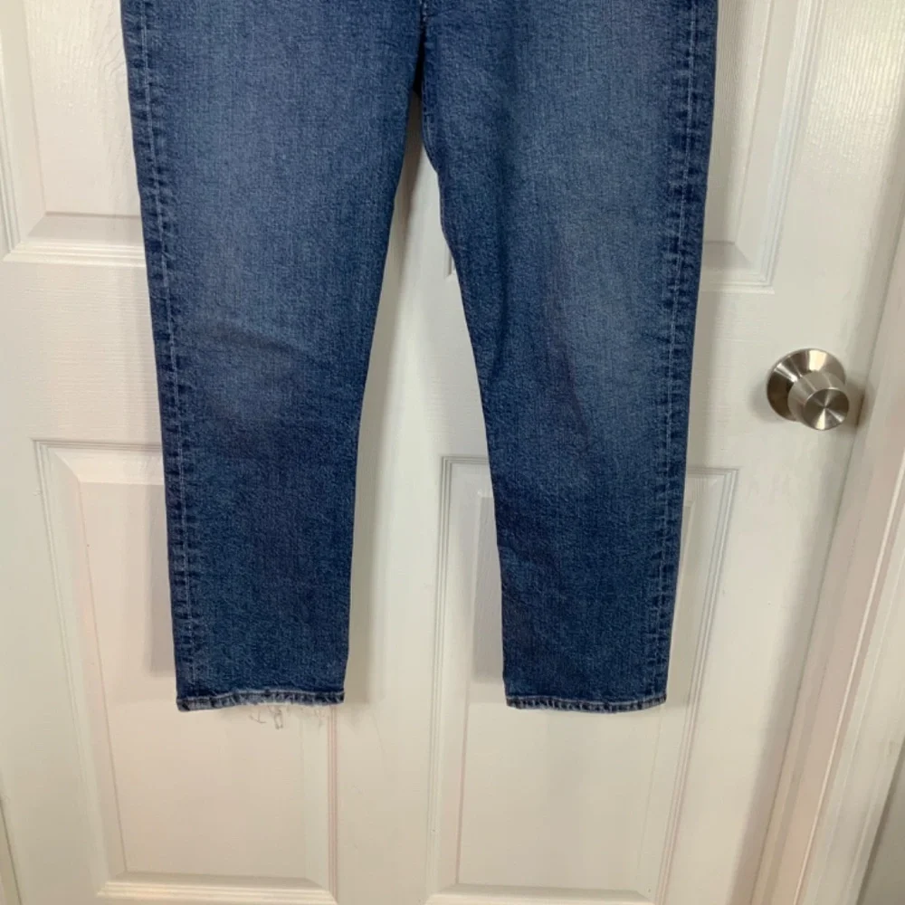 Agolde Button Fly Crop Riley Straight Leg High Rise Denim Jeans Size 29
